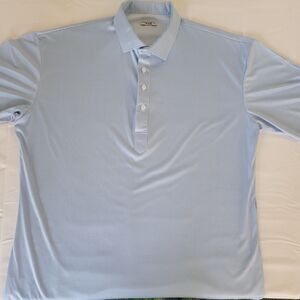 Collars & Co Classic Light Blue Small Checkered Polo Shirt